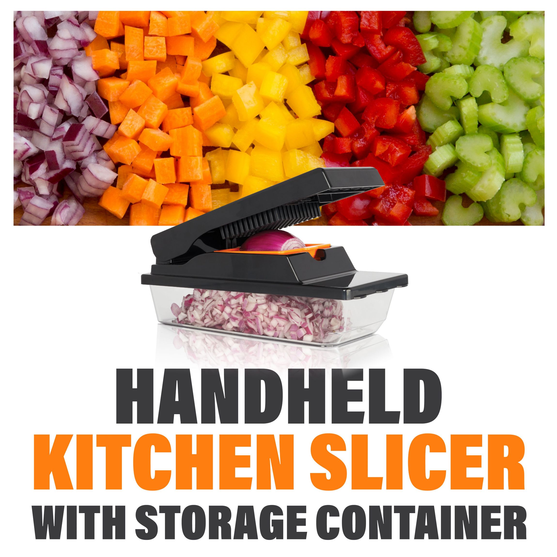 Nutri Slicer XL 4-in-1 Portable Easy Storage Handheld Kitchen Slicer with Storage Container