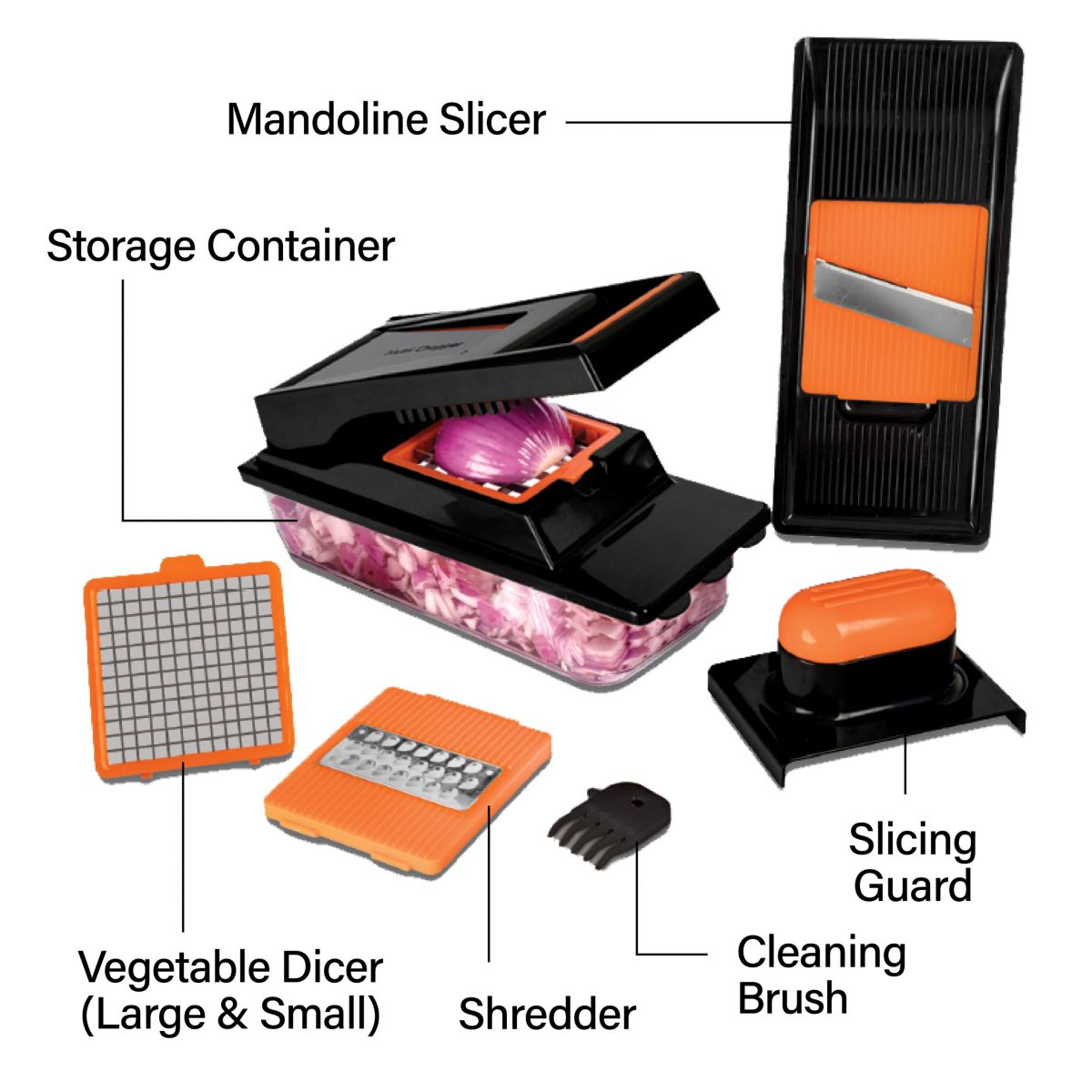 Nutri Slicer XL 4-in-1 Portable Easy Storage Handheld Kitchen Slicer with Storage Container