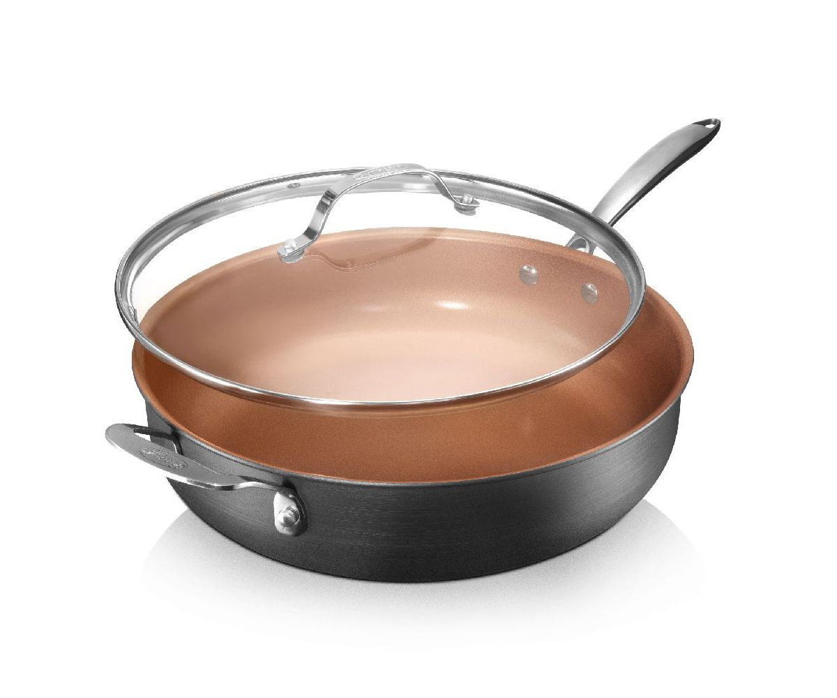 Gotham Steel 5.5 Quart Non-stick Multipurpose Sauté Pan with Lid - Copper