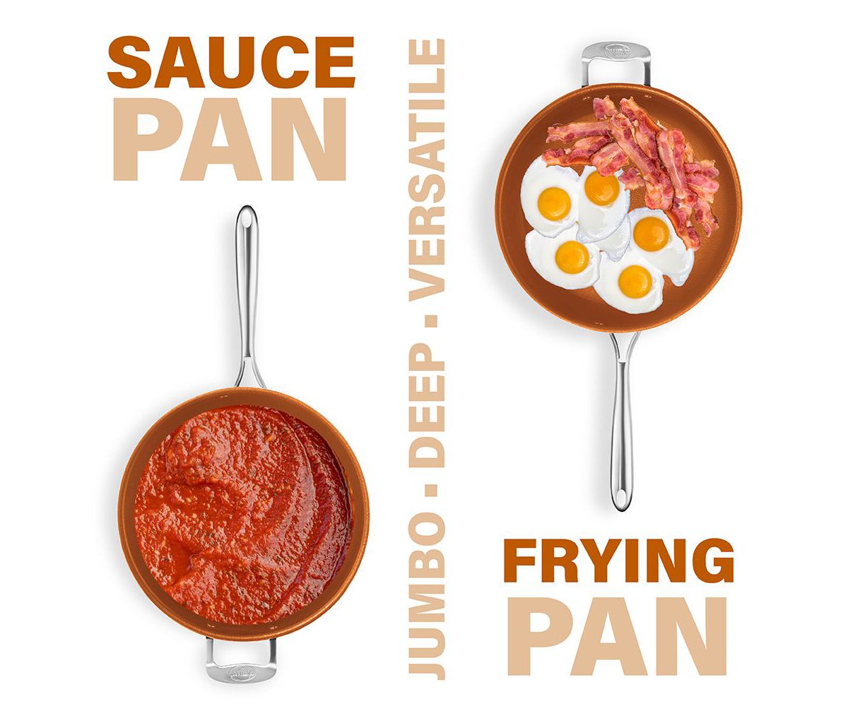 Gotham Steel 5.5 Quart Non-stick Multipurpose Sauté Pan with Lid - Copper