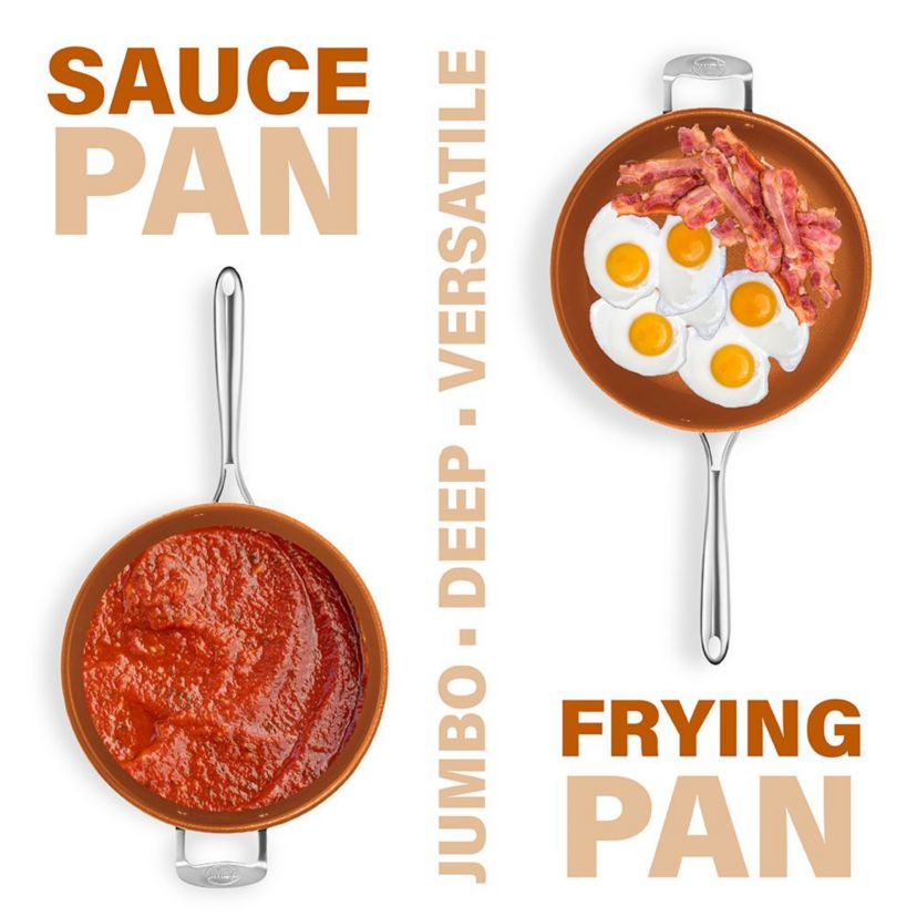 Gotham Steel 5.5 Quart Non-stick Multipurpose Sauté Pan with Lid - Copper