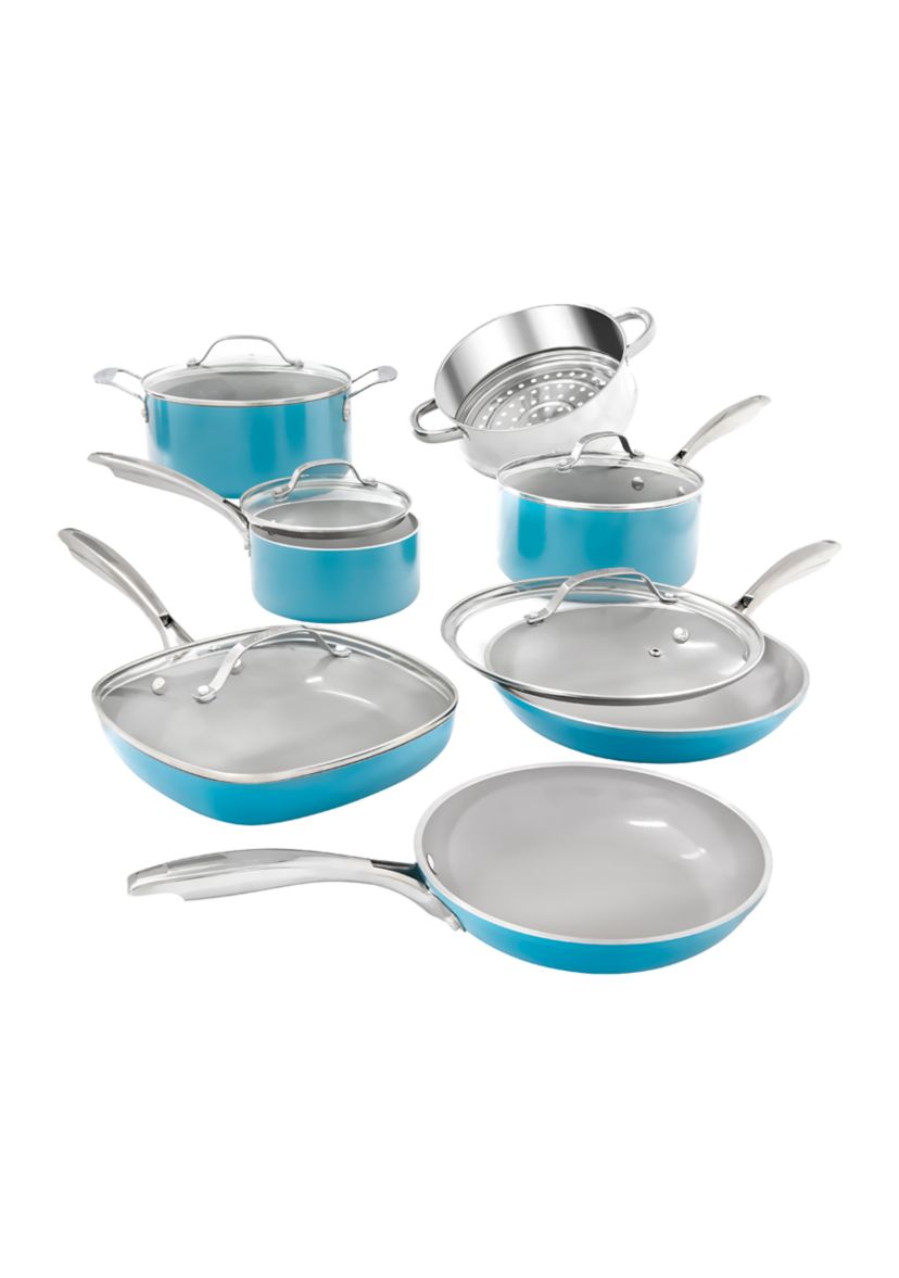 12-Piece Aqua Ti-Ceramic Nonstick Cookware Set