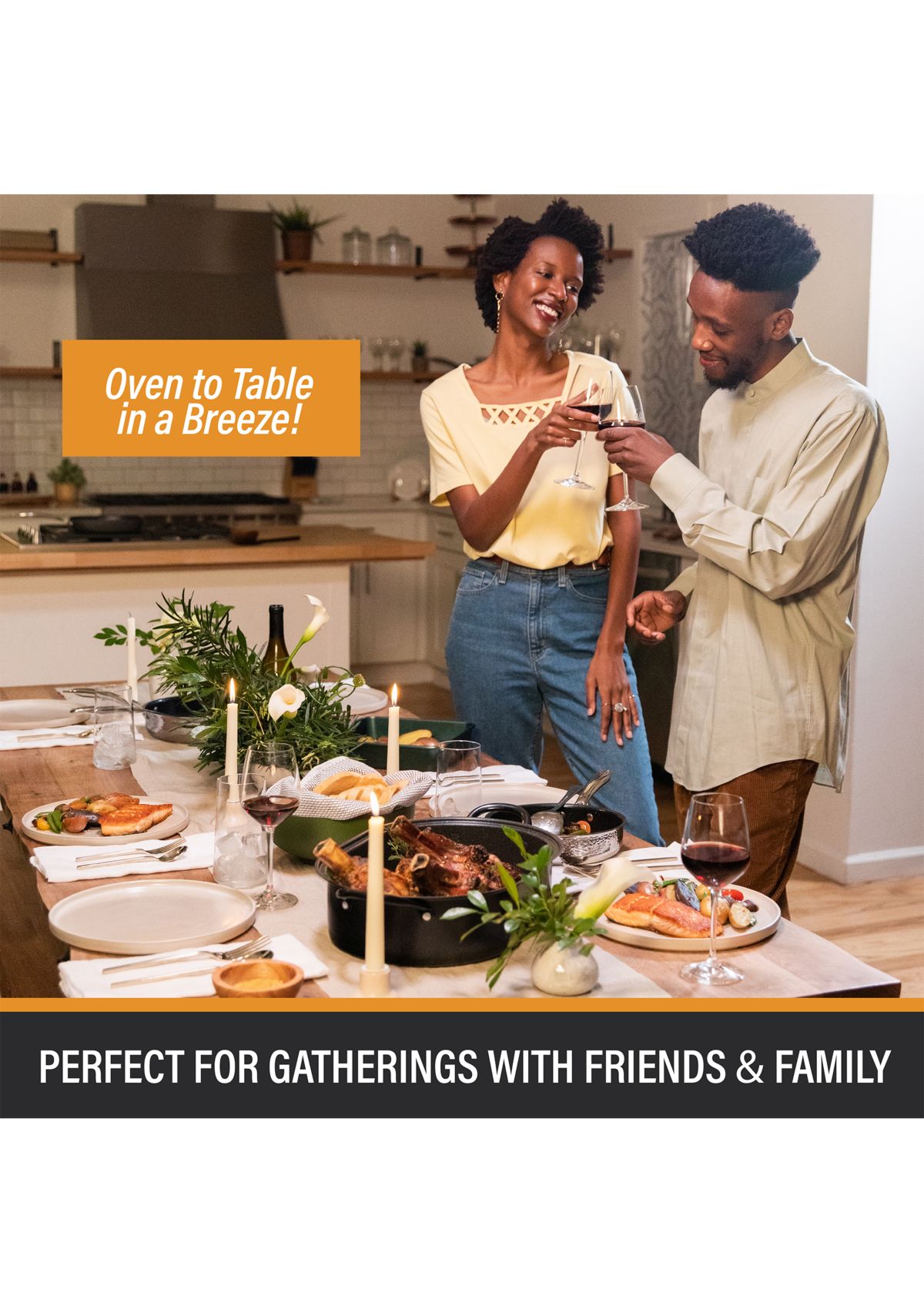 16 Inch (3.7 Quart) Nonstick Titanium and Diamond Infused Oval Roaster Pan with Lid