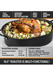 19.5 Inch (8.8 Quart) Nonstick Titanium and Diamond Infused Oval Roaster Pan with Lid