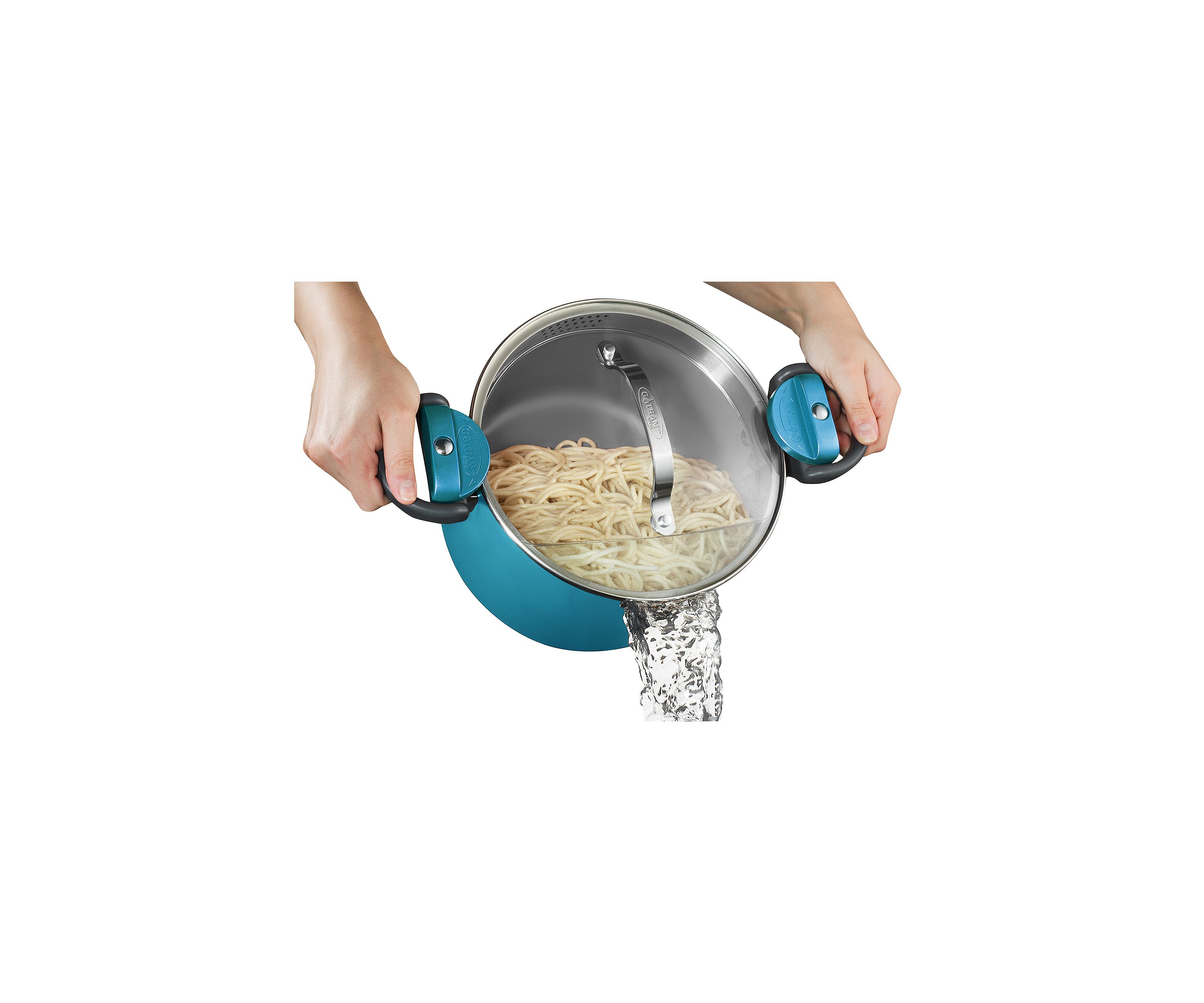 5 Quart Ocean  Ti-Ceramic Nonstick Pasta Pot with Built In Strainer and Twist N Lock Handles