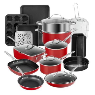 Granitestone 20-Piece Ultra-Durable Nonstick Cookware and Bakeware Set in Red