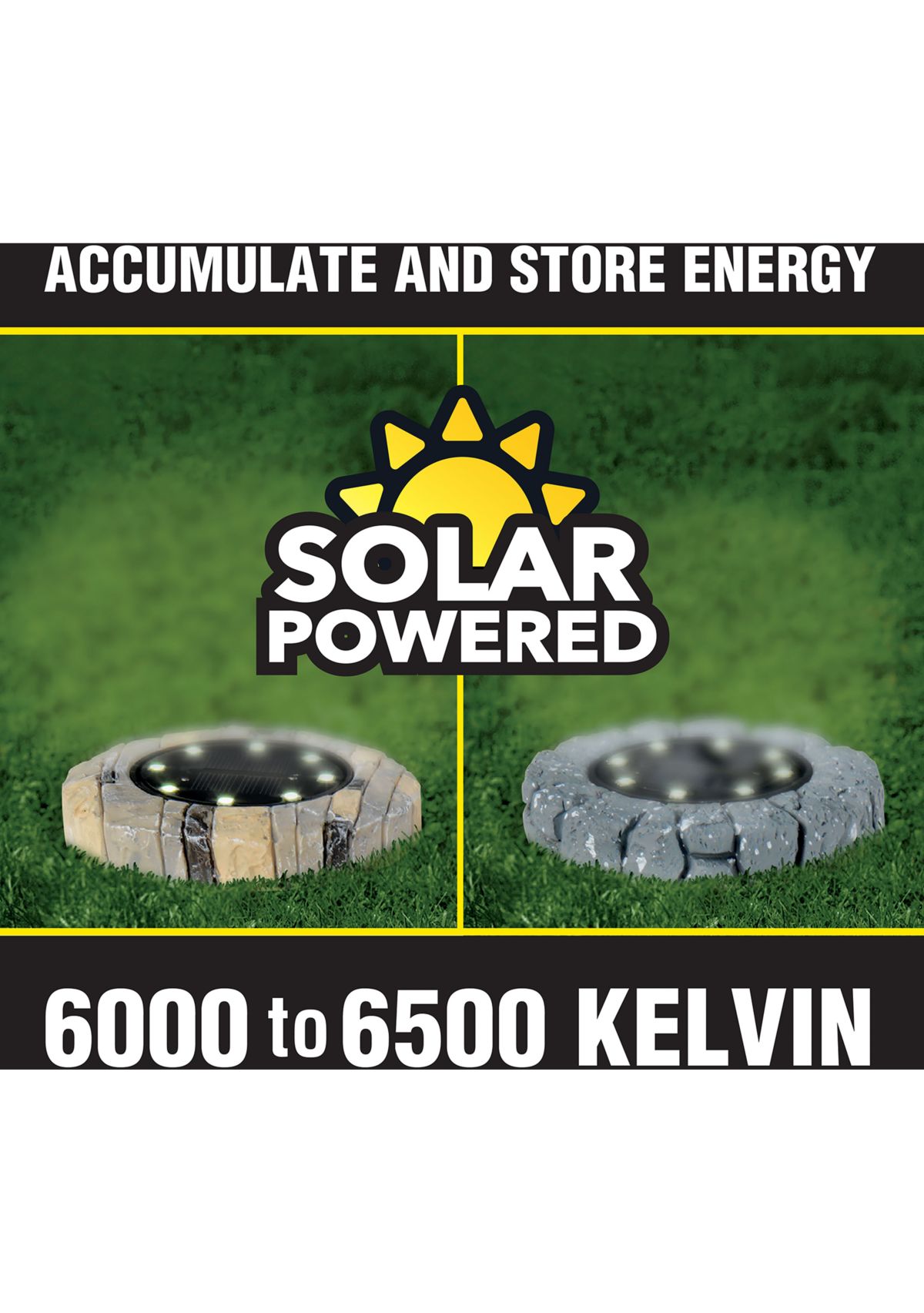 Disk Lights Slate Solar Powered Outdoor Integrated LED Path Disk Lights 8-Pack