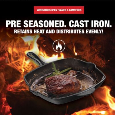 Cast Iron Seasoned 10.25 in. Square Grill Pan