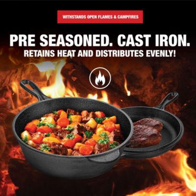 Cast Iron Seasoned 2 in 1 Cooker Pot