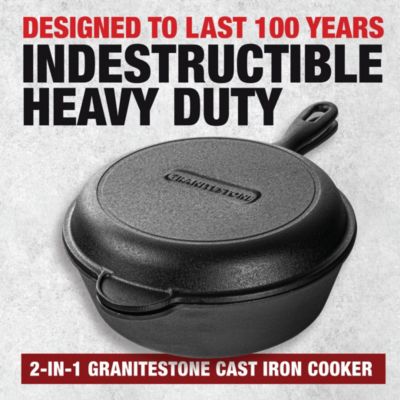 Cast Iron Seasoned 2 in 1 Cooker Pot