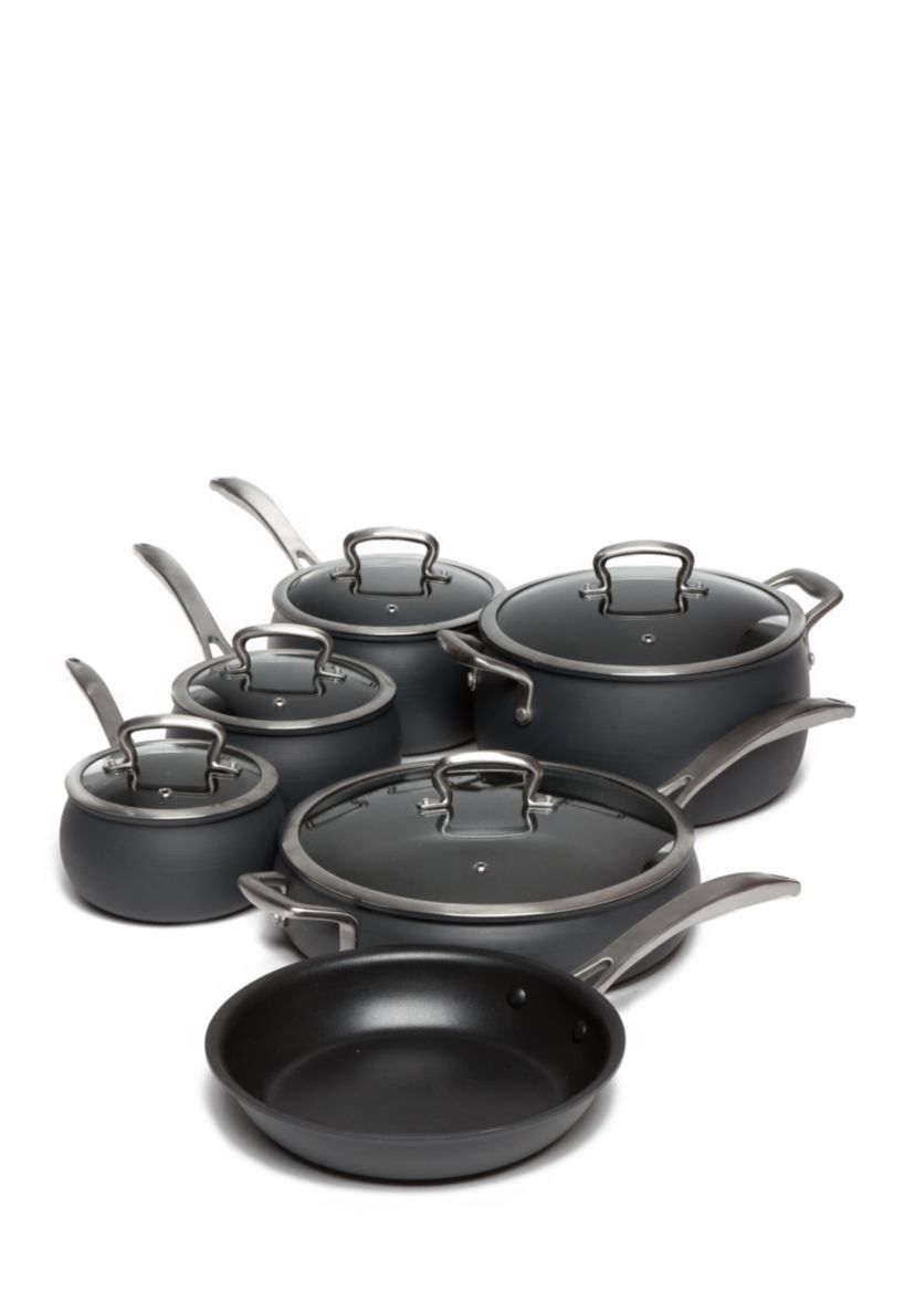 11-Piece Non-Stick Dishwasher Safe Hard Anodized Belly Cookware Set