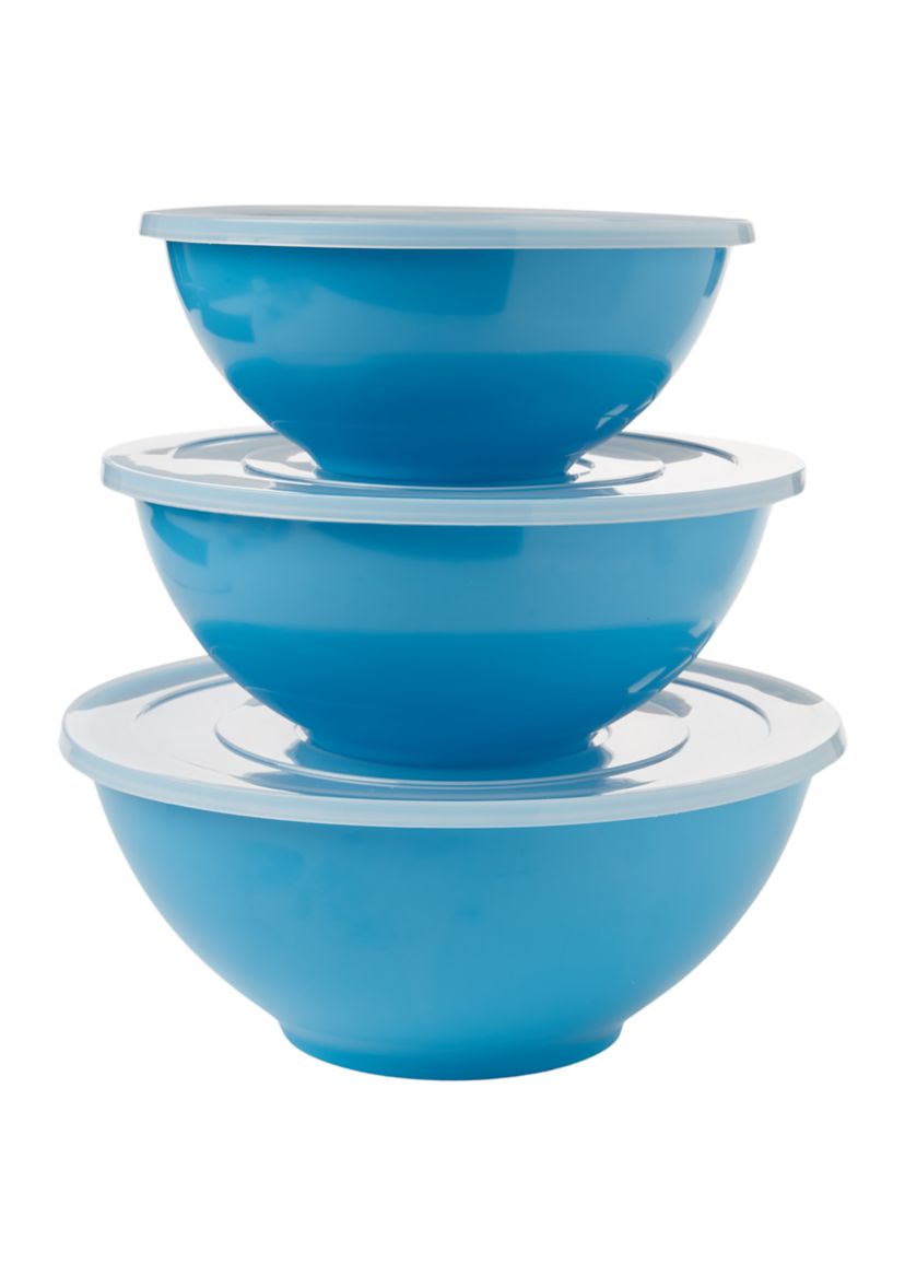 3-Piece Melamine Bowl Set with Lids
