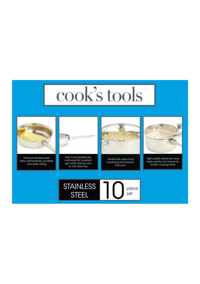 Stainless Steel 10-Piece Cookware Set