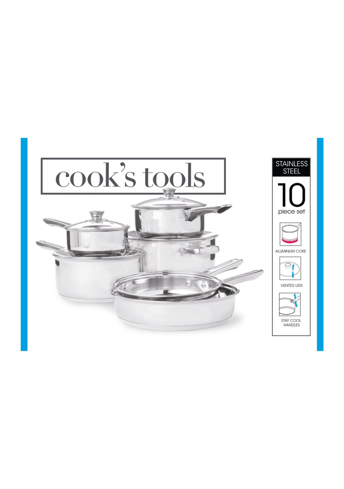 Stainless Steel 10-Piece Cookware Set