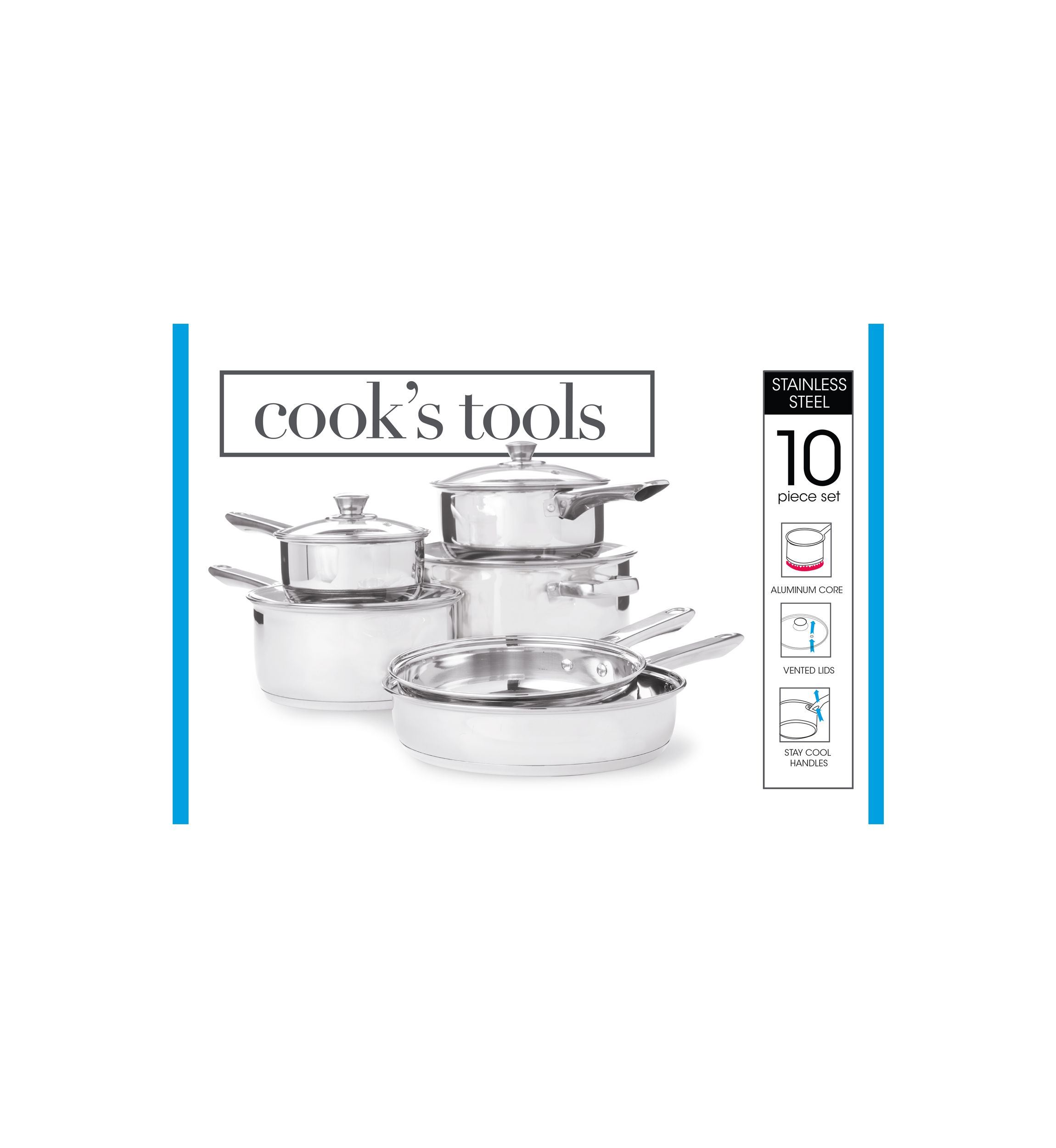 Stainless Steel 10-Piece Cookware Set