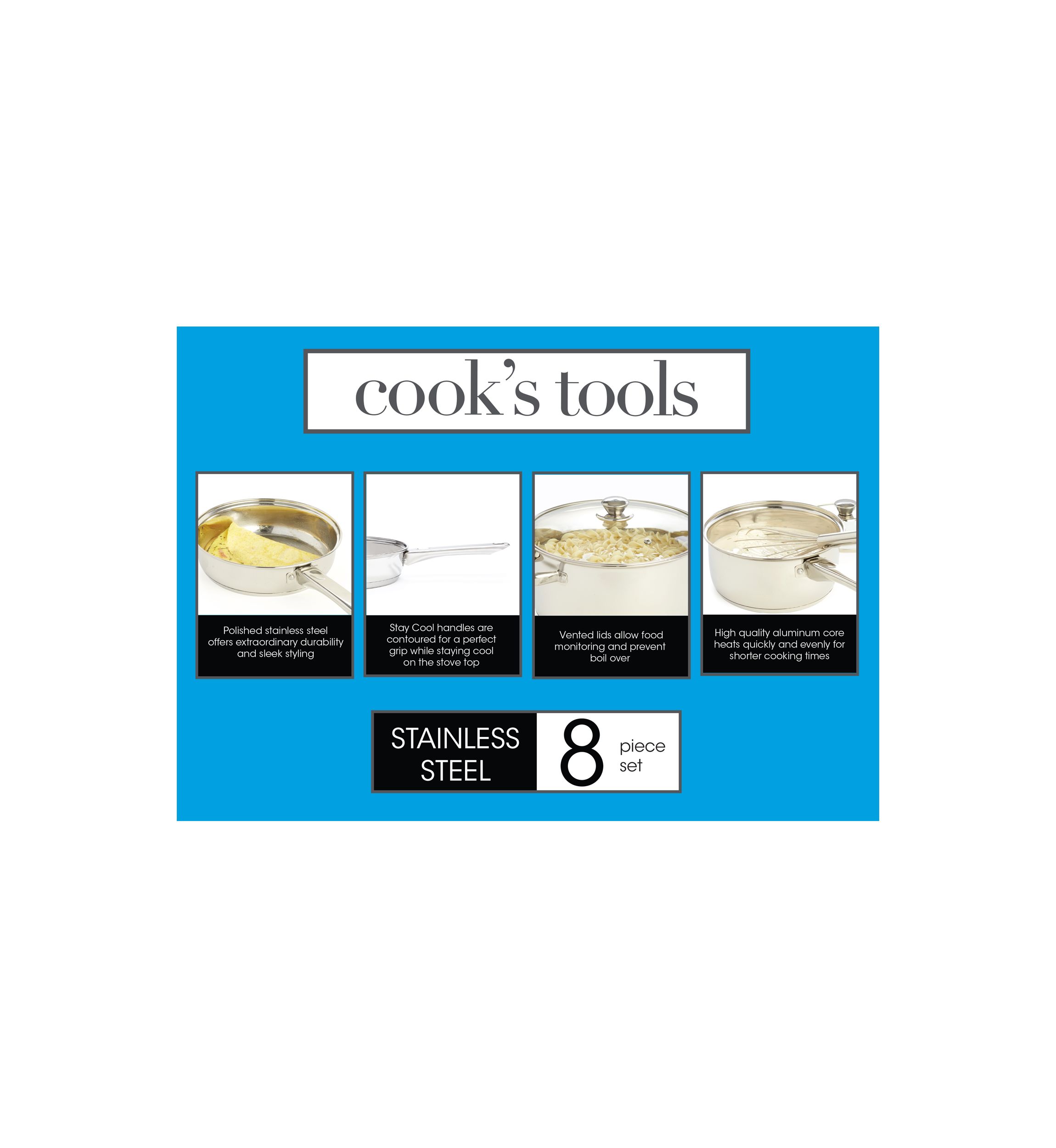  8-Piece Stainless Steel Cookware Set