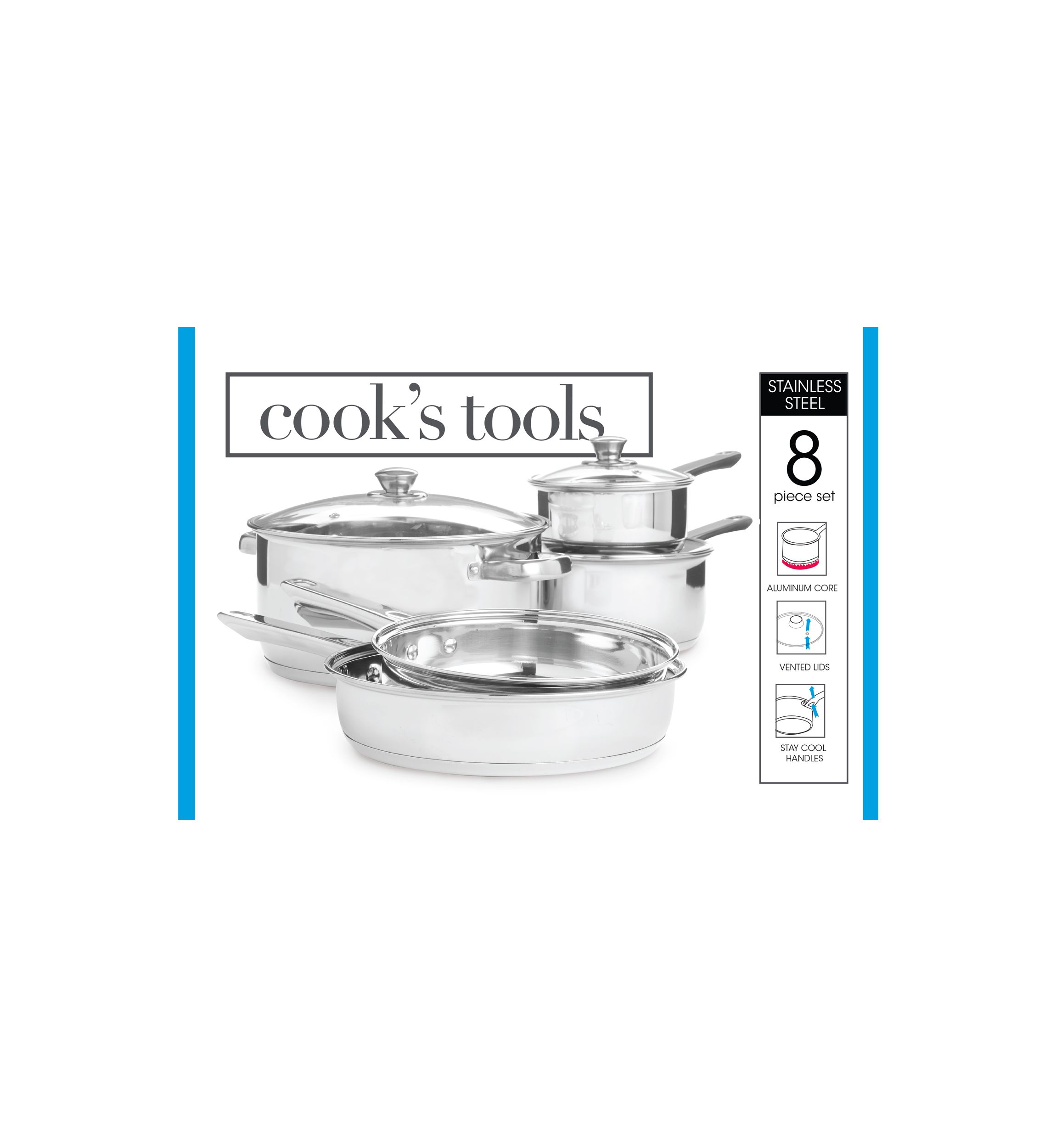  8-Piece Stainless Steel Cookware Set