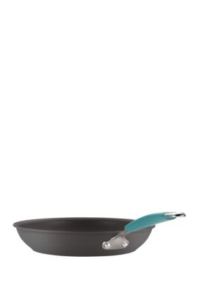 Cucina Hard-Anodized Aluminum Nonstick Cookware Set, 12-Piece, Gray, Agave Blue Handles