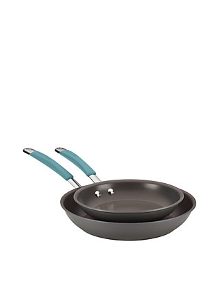 Gray/Agave Blue Rachael Ray Cucina Hard-Anodized Aluminum Nonstick Skillet Set 9.25-Inch and 11.5-Inch 