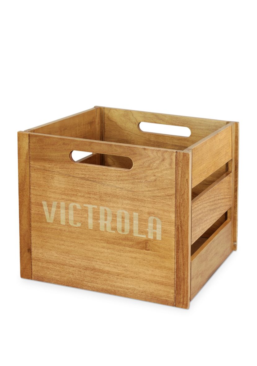 Victrola Wooden Record and Vinyl Crate:No Size:WOOD (BROWN)
