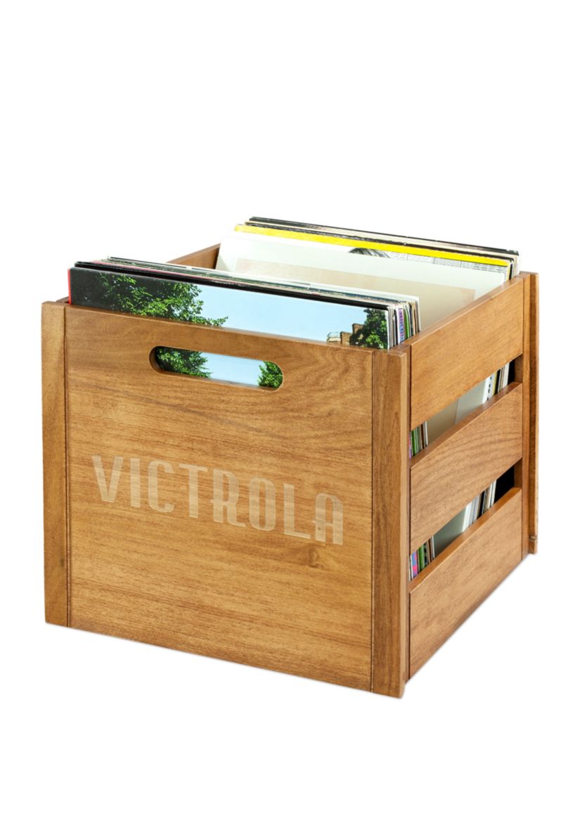 Victrola Wooden Record and Vinyl Crate:No Size:WOOD (BROWN)