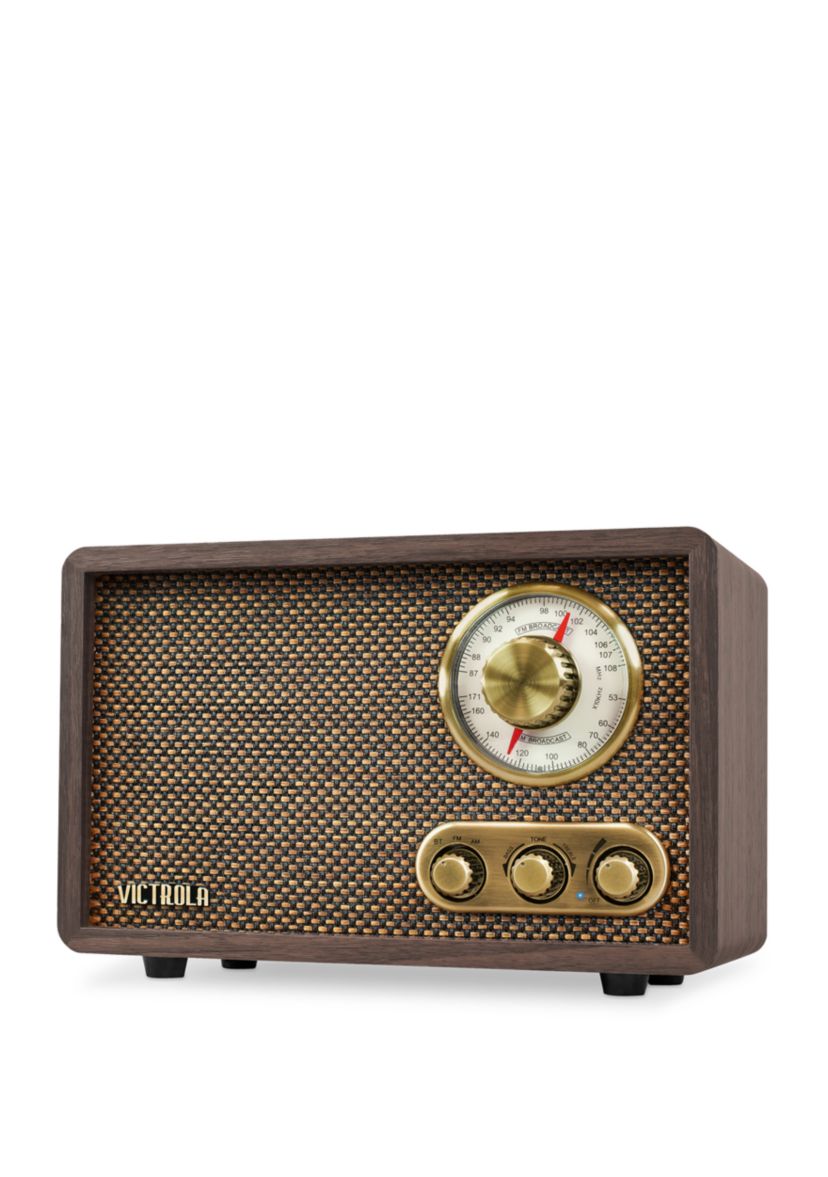 Retro Wood Bluetooth FM/AM Radio with Rotary Dial