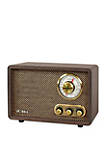 Retro Wood Bluetooth FM/AM Radio with Rotary Dial