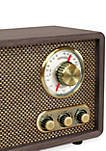 Retro Wood Bluetooth FM/AM Radio with Rotary Dial