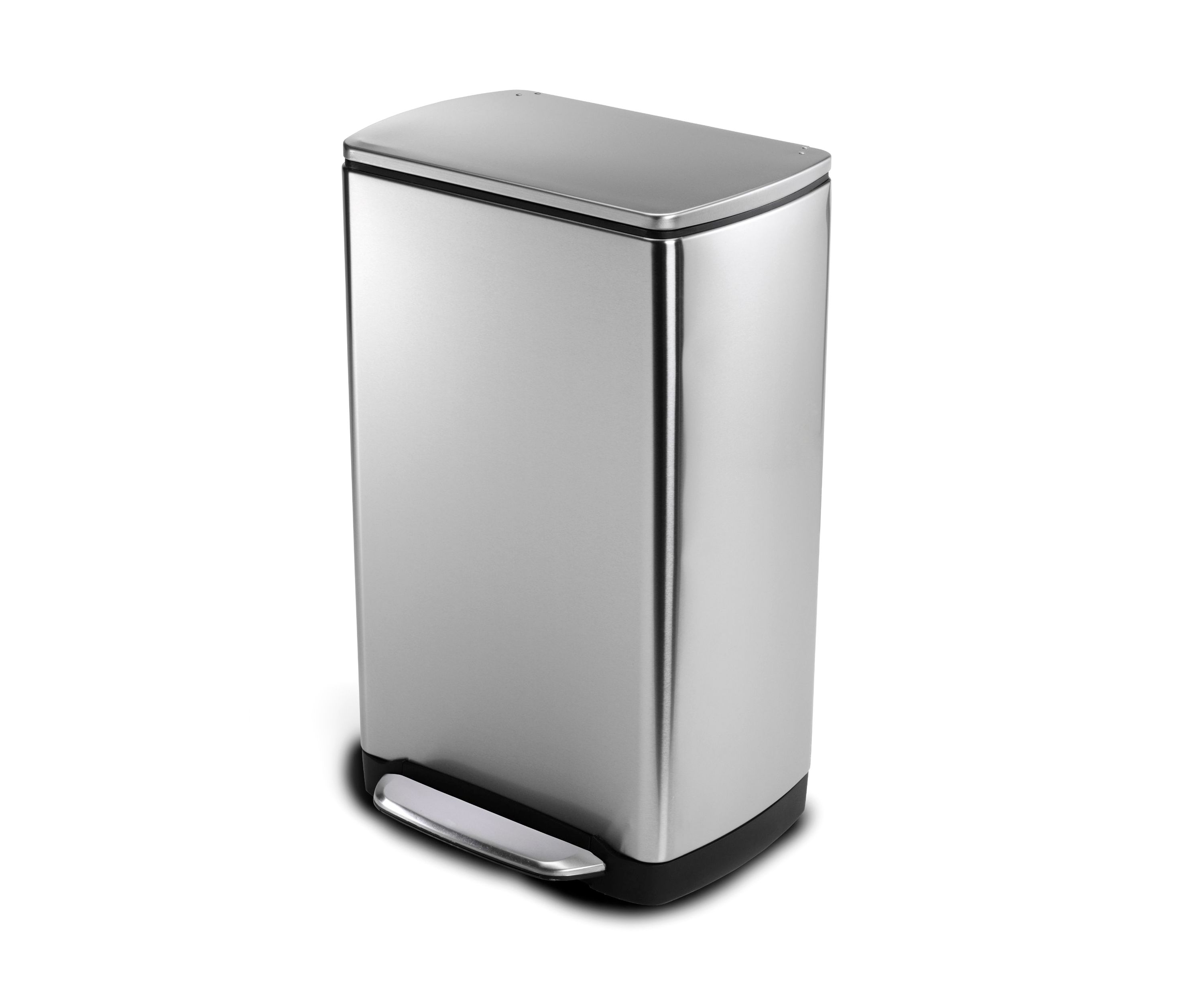 38 Liter Rectangular Step Trash Can - Brushed Stainless