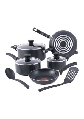 T-Fal Essentials Non-Stick Pots and Pans Cookware 10-Piece Set, Black, 3 Quart