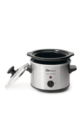 elite stainless steel slow cooker with mini dippe