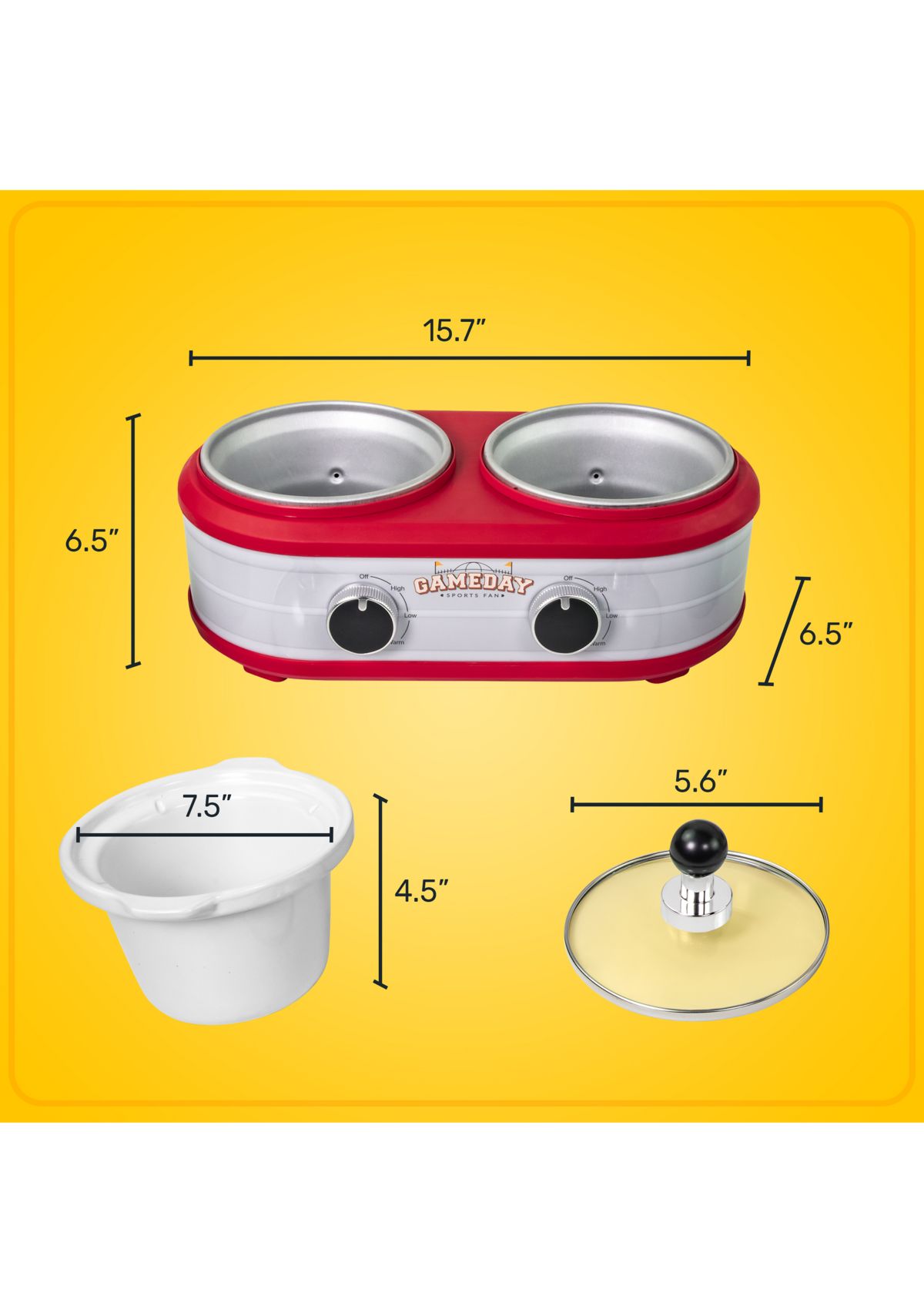Game Day Two-Section Slow Cooker