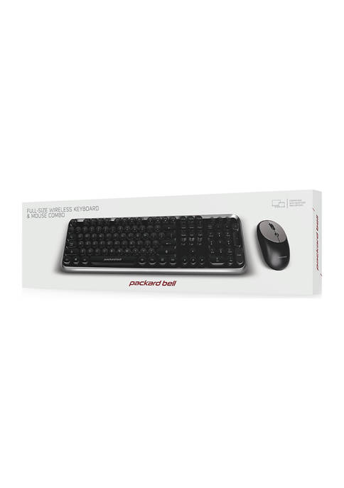 Full Size 2.4G Wireless Retro Mouse and Keyboard Set