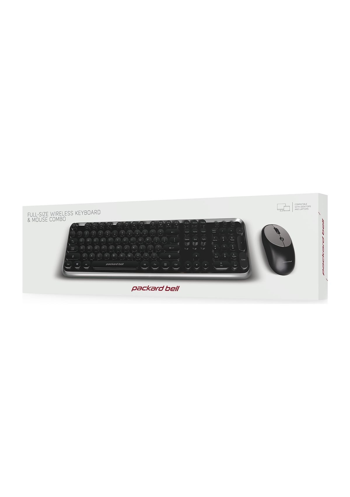 Full Size 2.4G Wireless Retro Mouse and Keyboard Set