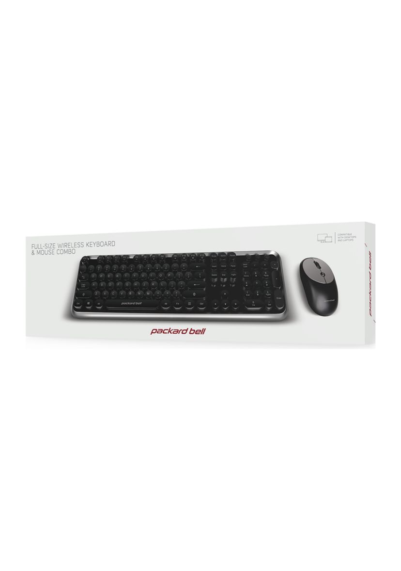 Full Size 2.4G Wireless Retro Mouse and Keyboard Set