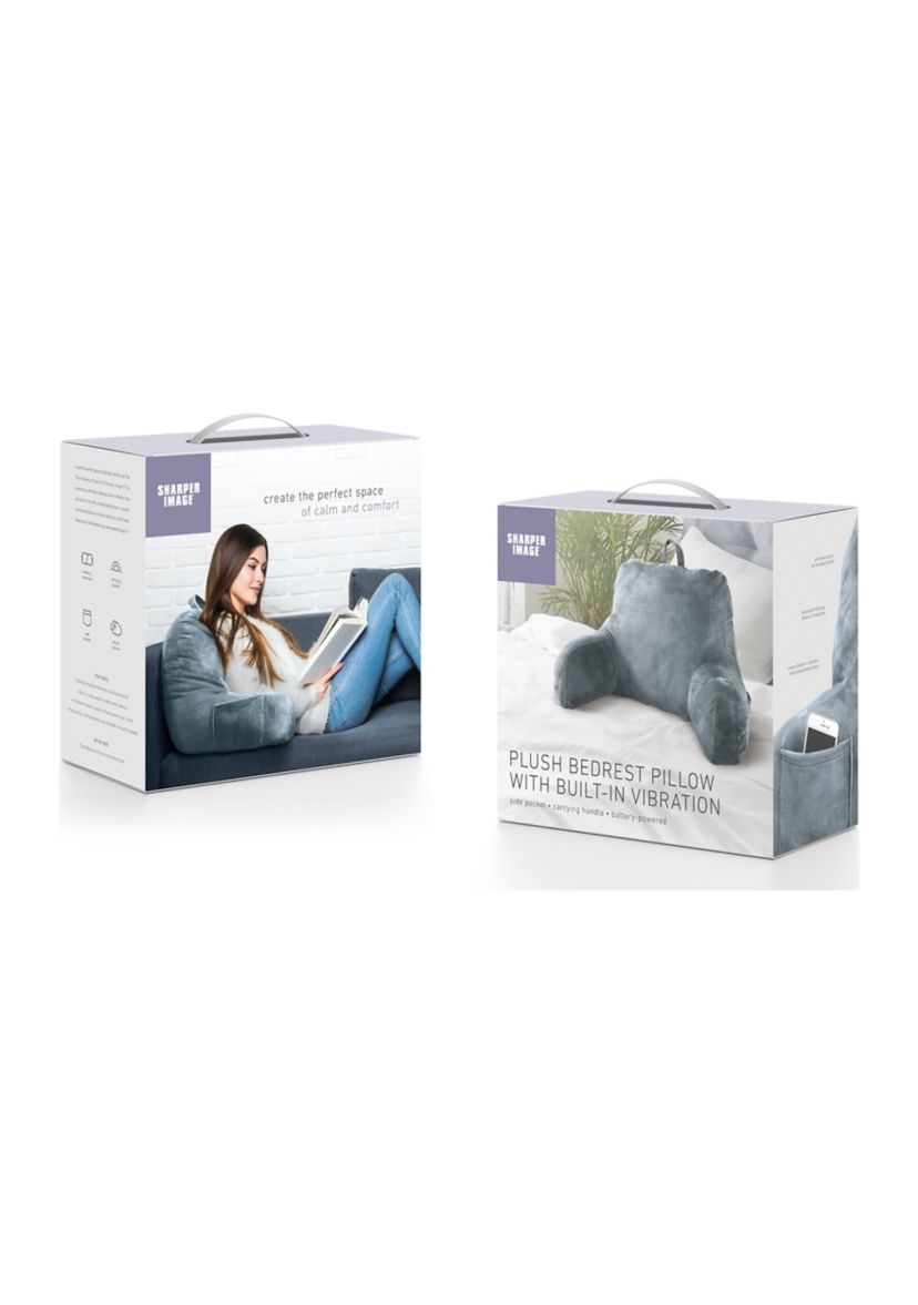 Plush Bedrest Pillow with Built-In Vibration