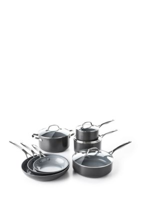 GreenPan Valencia Pro Magneto Ceramic Non-Stick 11 Piece Cookware Set, Grey, 11 Pieces