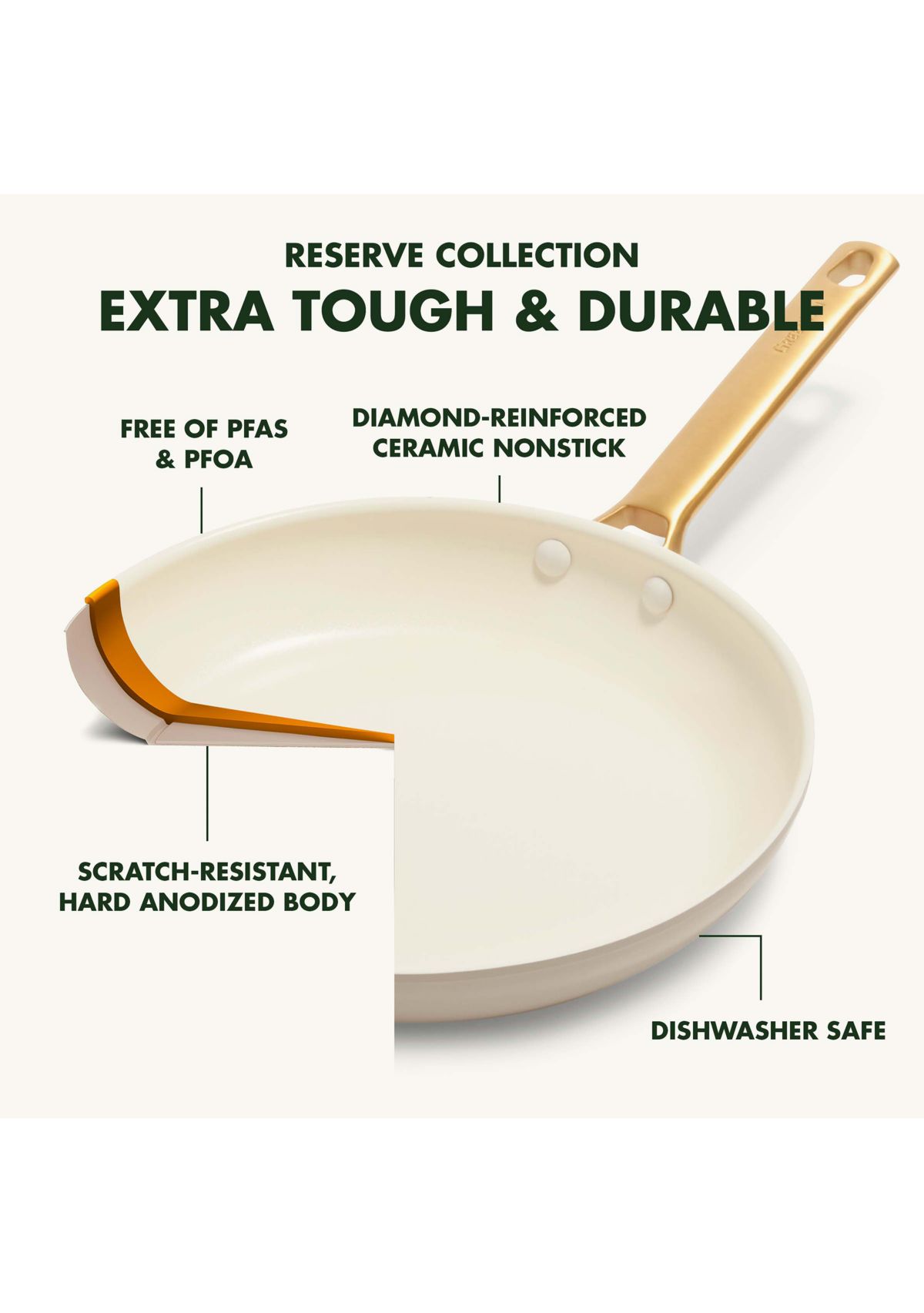 Reserve Ceramic Nonstick 12" Frypan with Helper Handle and Lid