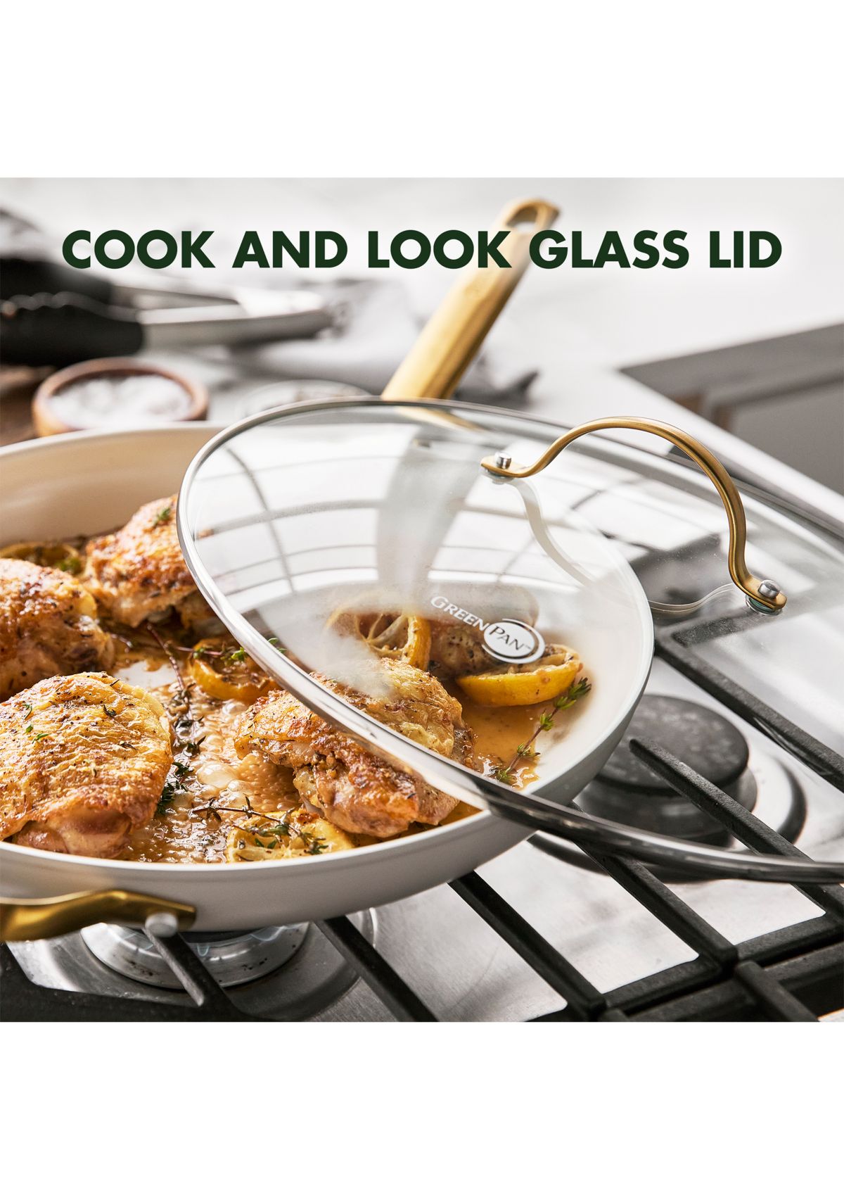 Reserve Ceramic Nonstick 12" Frypan with Helper Handle and Lid