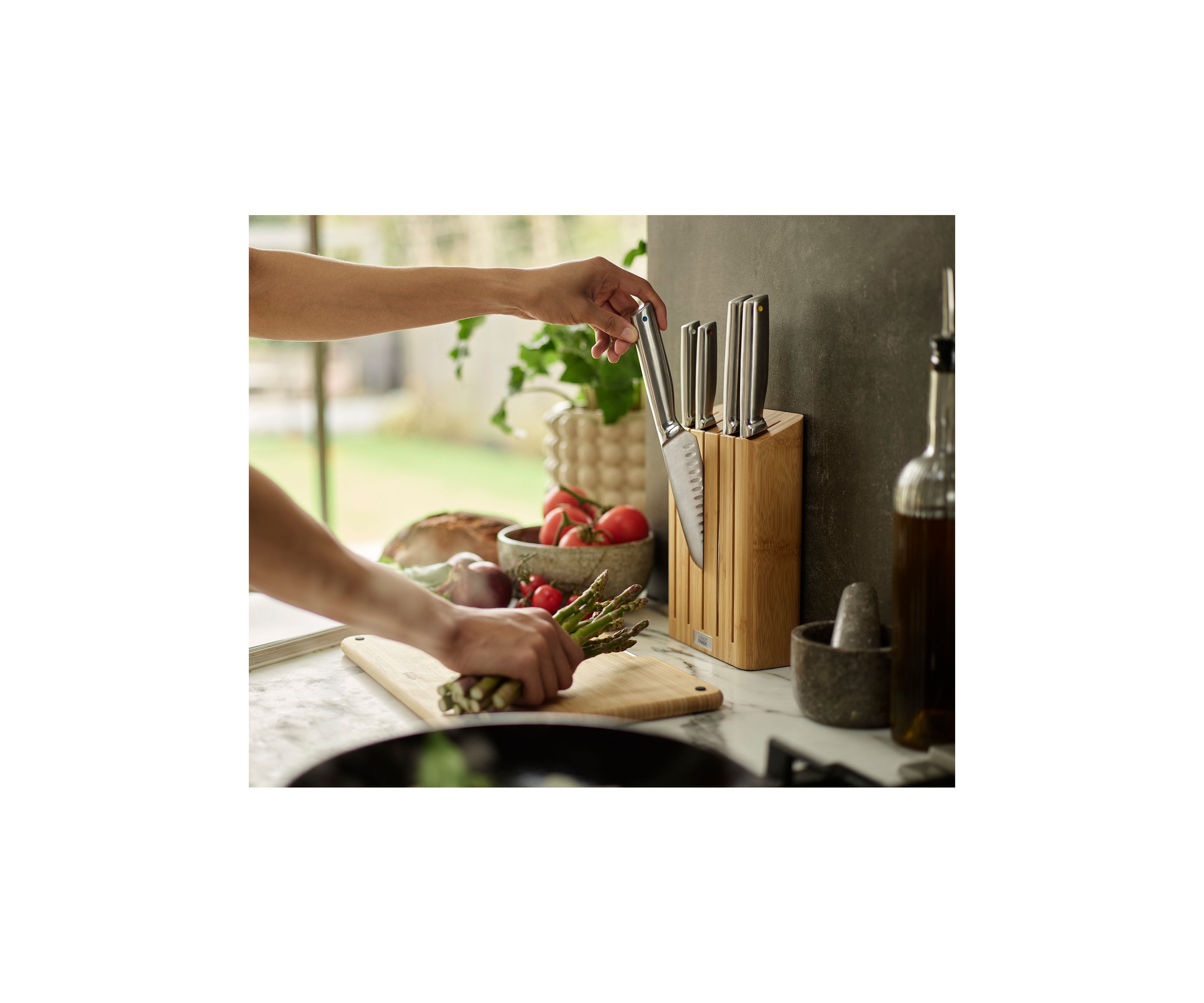 Elevated Steel Knives Bamboo 6 Piece Knife and Block Set