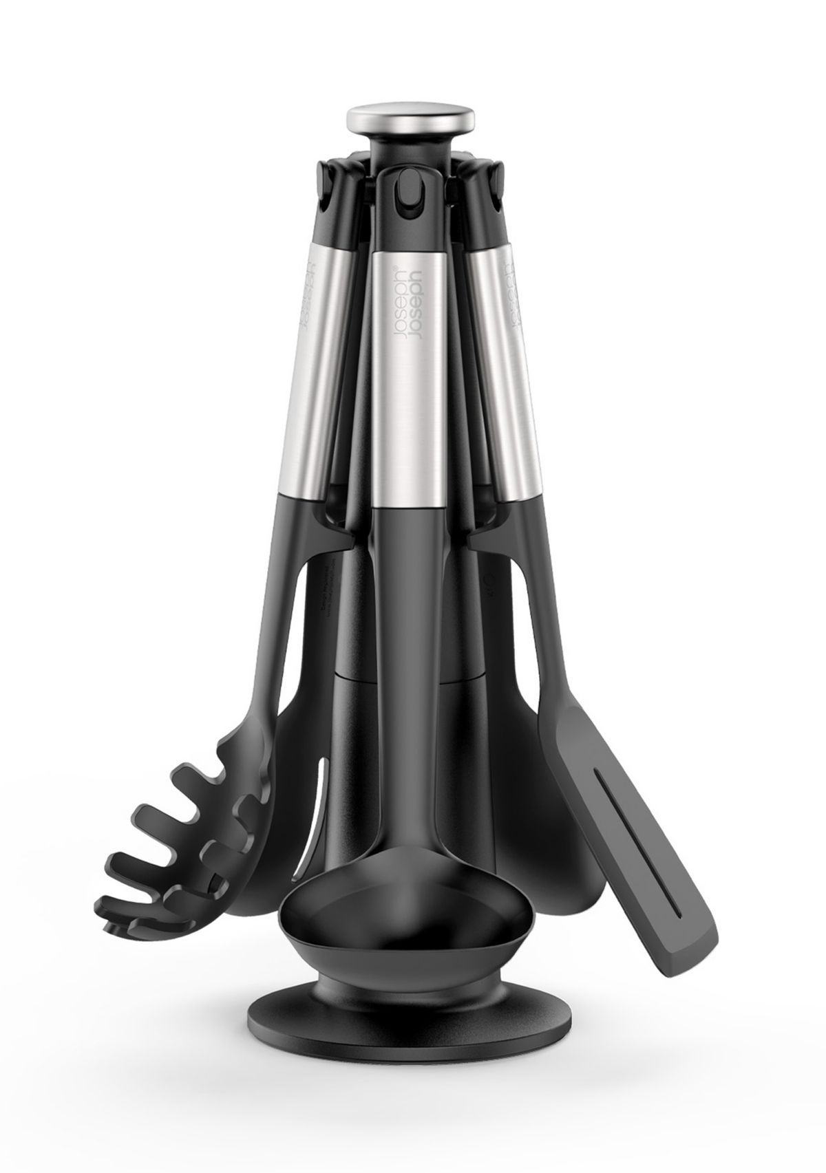 Elevate Silicone Carousel 6 Piece Utensil Set with Rotating Storage Stand