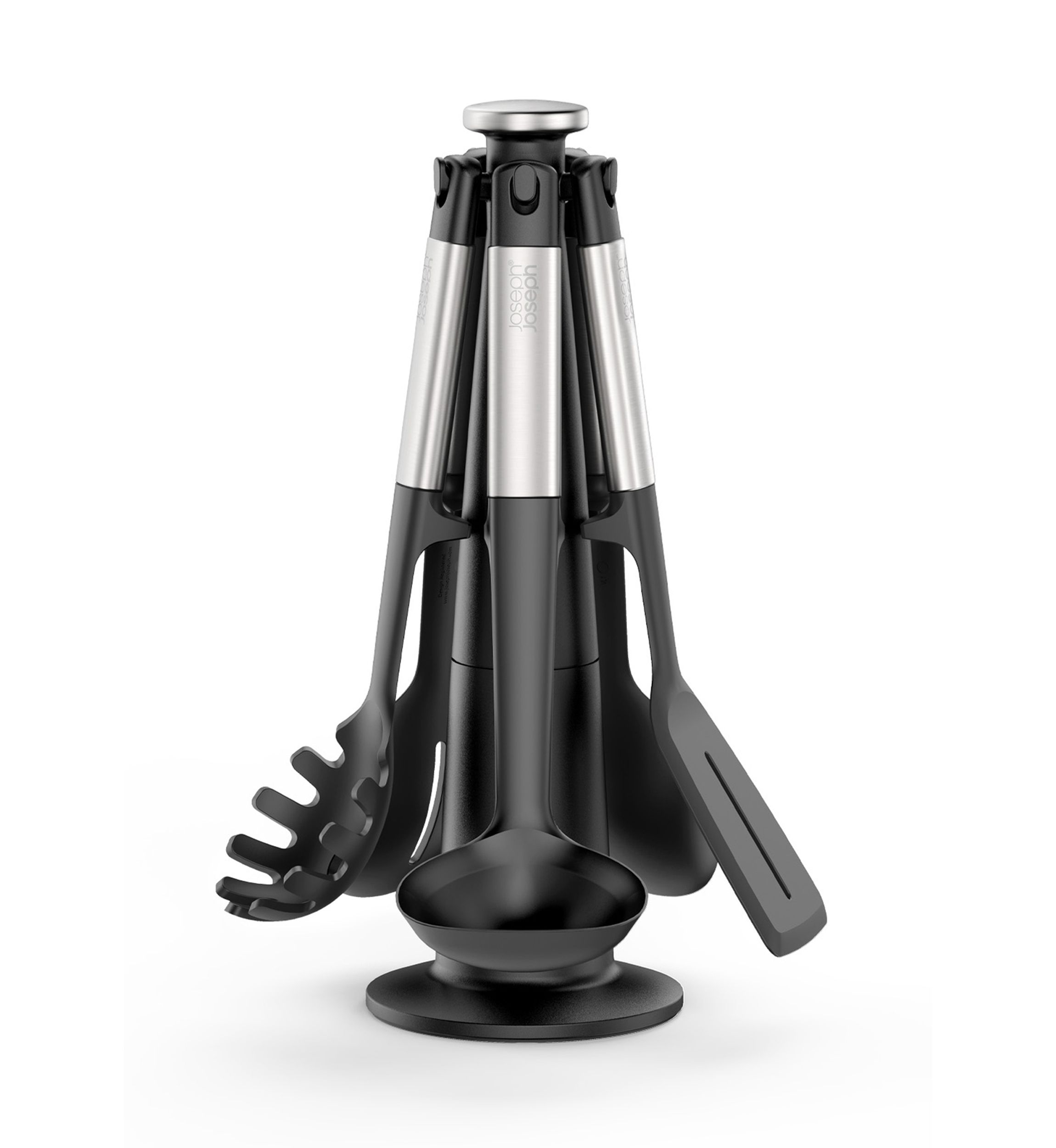 Elevate Silicone Carousel 6 Piece Utensil Set with Rotating Storage Stand