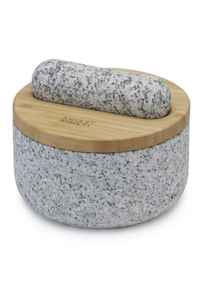 Pestle and Mortar with Bamboo Lid