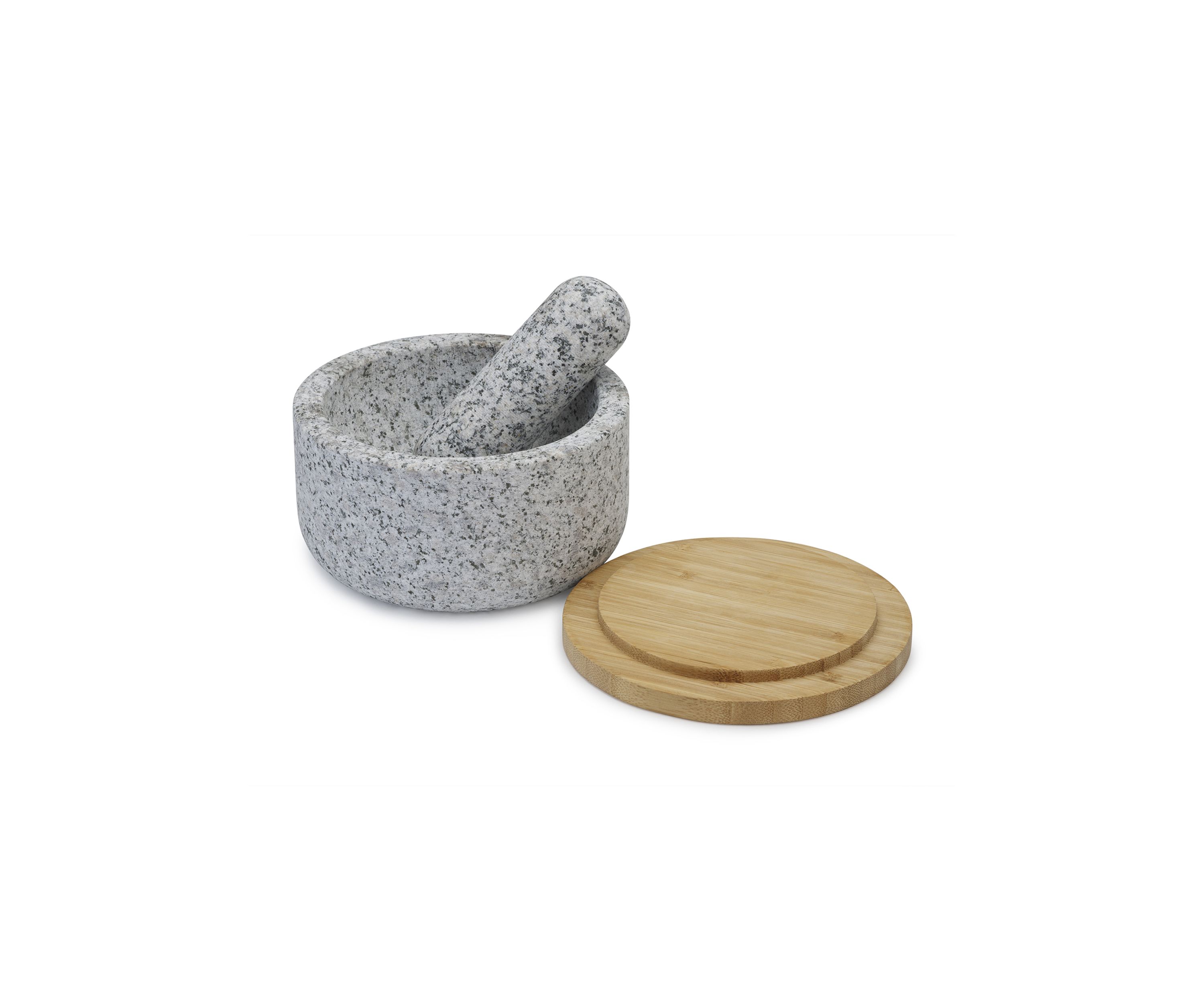 Pestle and Mortar with Bamboo Lid