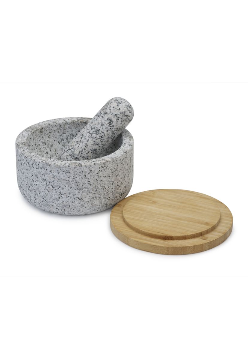 Pestle and Mortar with Bamboo Lid