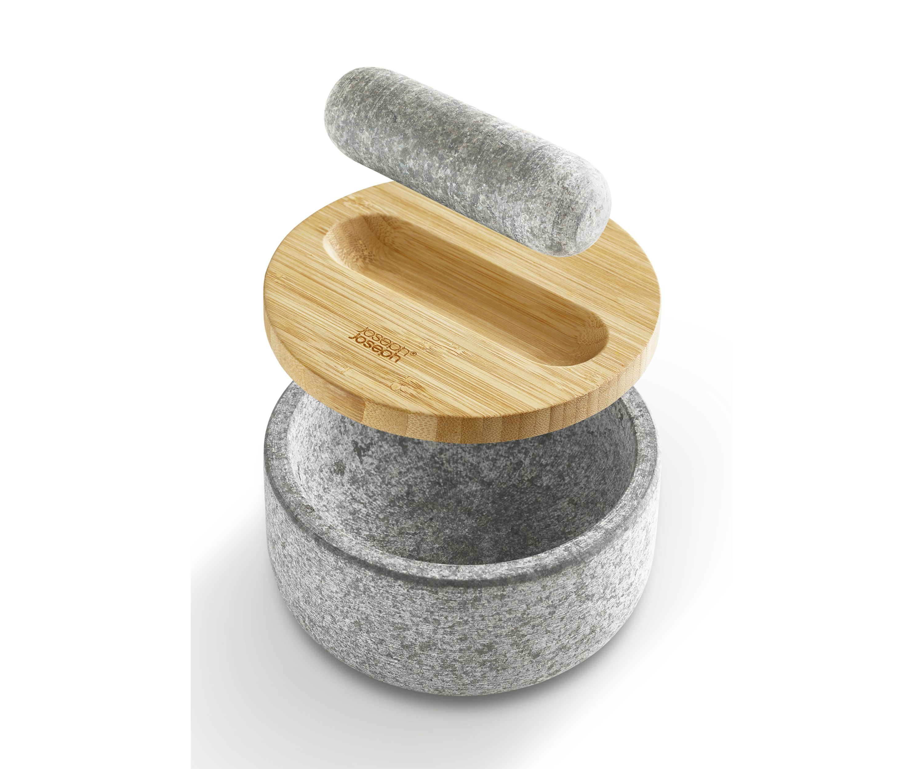 Pestle and Mortar with Bamboo Lid