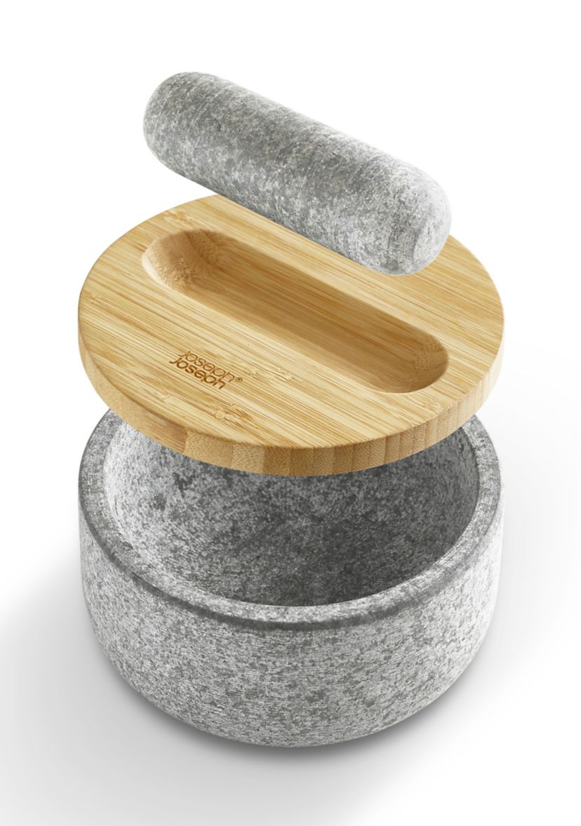 Pestle and Mortar with Bamboo Lid