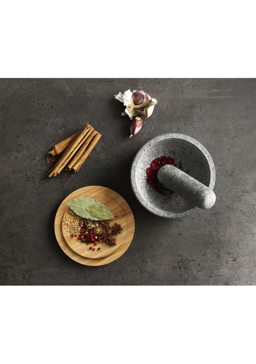 Pestle and Mortar with Bamboo Lid