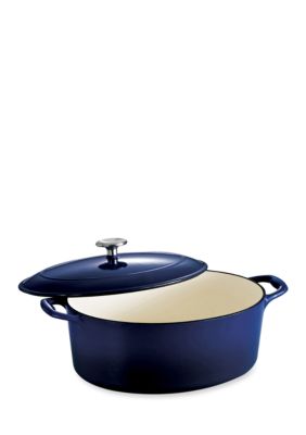 7 Qt Enameled Cast-Iron Oval Dutch Oven - Gradated Cobalt - Tramontina US