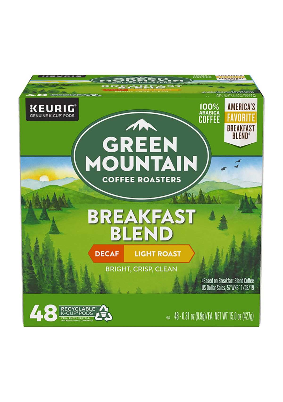 Keurig K-Cup Pods, Breakfast Blend Decaf Coffee 